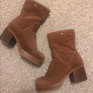 Vintage Chunky Platform Suede Skechers Ankle Boots